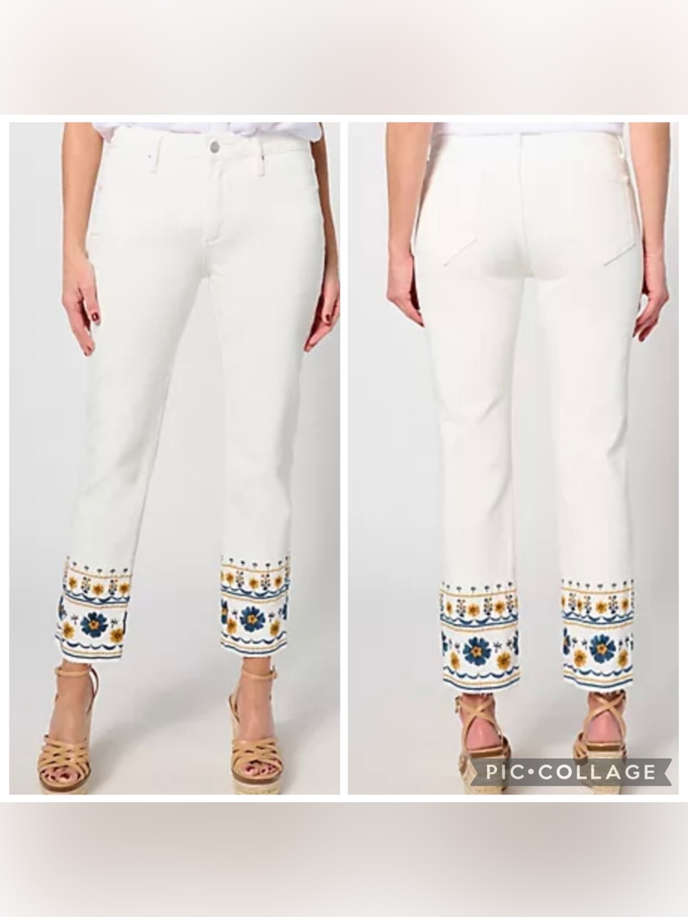 DRIFTWOOD Women’s White Embroidered GOLDENGATE COLETTE Jeans Stretch Size 4